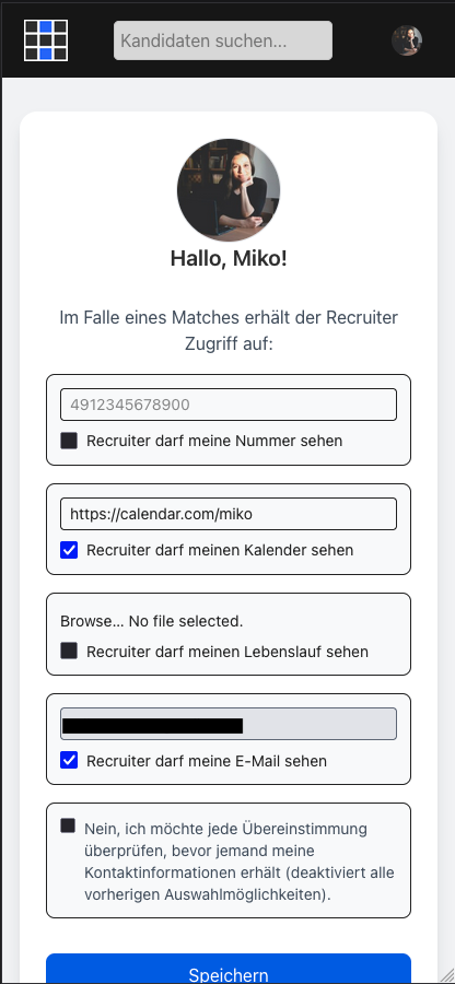 Screenshot of automations page, mobile view.