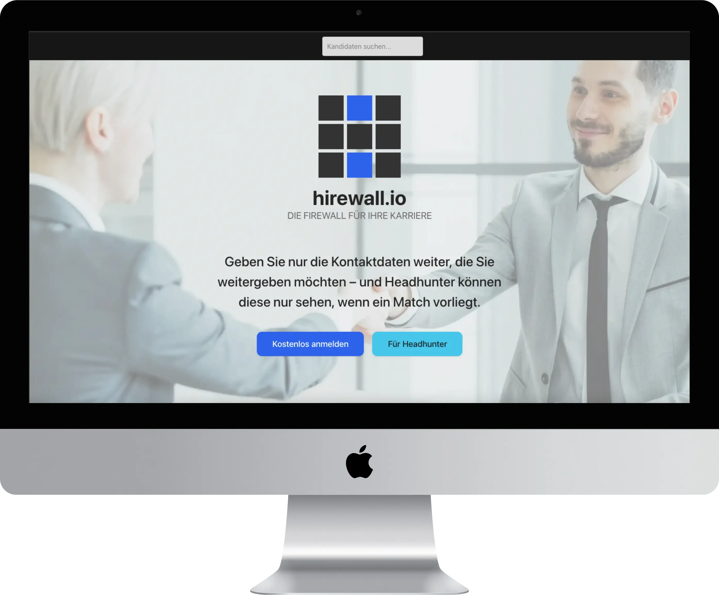 Desktop view of homepage (Mac Monitor)