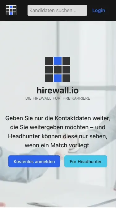 Hirewall's homepage in German