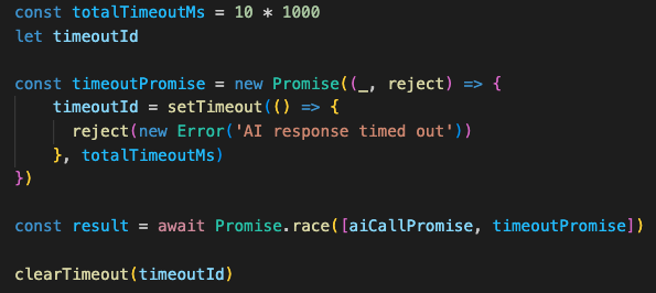screenshot: codeblock of promise.race example