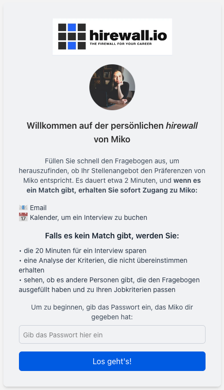 Screenshot of example public profile